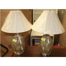 PAIR OF CLEAR GLASS TABLE LAMPS