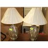 Image 1 : PAIR OF CLEAR GLASS TABLE LAMPS