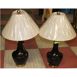 PAIR OF BLACK TABLE LAMPS