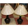 Image 1 : PAIR OF BLACK TABLE LAMPS