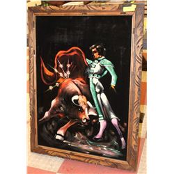 FRAMED VELVET PAINTING
