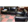 Image 1 : NEW BLACK LEATHERETTE SOFA AND CHAIR