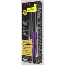 REVLON 2 BARREL CERAMIC CURLING IRON - 30 HEAT
