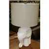 Image 1 : CERAMIC WHITE ELEPHANT LAMP WITH SHADE