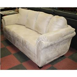 BEIGE MICROFIBRE SOFA - 87 X 36