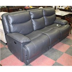 GREY LEATHER ELECTRIC RECLINING SOFA