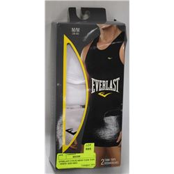 EVERLAST 2 PACK MENS TANK TOPS - WHITE -SIZE MED