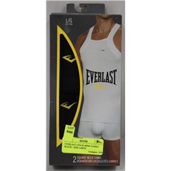 EVERLAST 2 PACK MENS TANKS- BLACK - SIZE LARGE