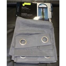 SET OF 4 DRAPERY PANELS (EACH IS 54 X 86) - GREY