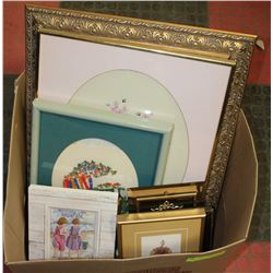 BOX W/5 ESTATE NEEDLEPOINT PICTURES,