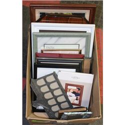 BOX FULL OF PICTURE FRAMES - VARIOUS SIZES