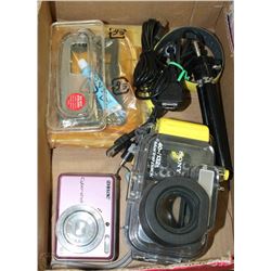 SONY CYBERSHOT PINK CAMERA WITH UNDERWATER CASE