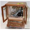 Image 1 : WOOD JEWELRY BOX WITH CONTENTS