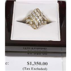 10KT KT YELLOW GOLD FANCY CUT DIAMOND RING W/COA