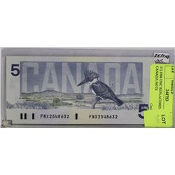 33) 1986 UNC REPLACEMENT $5 CANADA NOTE