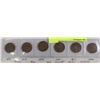 Image 1 : STRIP OF 6 OLD U.S. INDIAN HEAD PENNIES