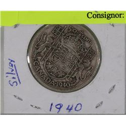 CANADIAN HALF DOLLAR COIN  1940