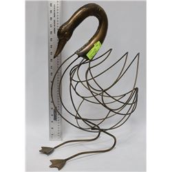 LARGE DECORATIVE METAL DUCK SCULPTURE (20"X16")