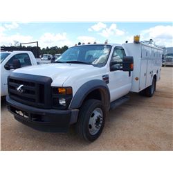2008 FORD F550 SUPER DUTY SERVICE TRUCK, VIN/SN:1FDAF56R98EE12014 - FORD POWER STROKE DIESEL ENG, A/