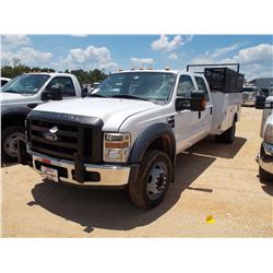 2008 FORD F550 XL SERVICE TRUCK, VIN/SN:1FDAW57R58EA70897 - POWER STROKE DIESEL EINGINE, A/T, READIN