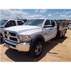 2014 DODGE RAM 4500 FLATBED TRUCK, VIN/SN:3C7WRLFL3EG171219 - S/A, CREW CAB, CUMMINS TURBO DIESEL EN