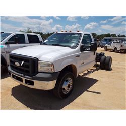 2006 FORD F350 CAB & CHASSIS, VIN/SN:1FDWF37P36EC26294 - 4X4, POWERSTROKE DIESEL ENG, A/ T, ODOMETER
