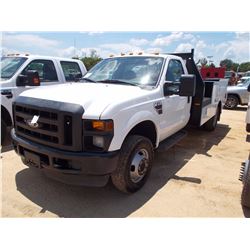 2010 FORD F350 FLATBED TRUCK, VIN/SN:1FDWF3HRXAEA75124 - FORD POWERSTROKE DIESEL ENGINE, A/T, 12' FL
