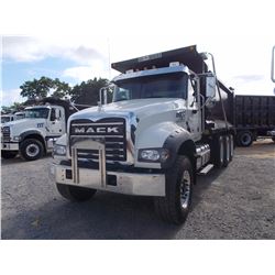 2017 MACK GU713 DUMP, VIN/SN:1M2AX07C0HM61459 - TRI-AXLE, 455 HP MACK MP8 ENG, ALLISON 4500 RDS A/T,