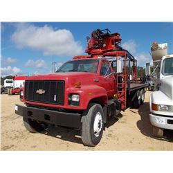 1994 CHEVROLET KODIAK FLATBED BOOM TRUCK, VIN/SN:1GBT7H4J2RJ113700 T/A, CAT DIESEL ENGINE, 8LL TRANS