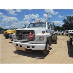 1989 FORD F600 CAB & CHASSIS, VIN/SN:1FDKF60H4KVA21027 - FORD GAS ENGINE, A/T, ODOMETER READING 10,6