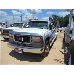 1998 GMC SIERRA FLATBED, VIN/SN:1GDKC34J1WJ500333 - CREW CAB, 454 V8 GAS ENG, ALLISON A/T, 8' FLATBE