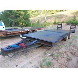 24' SHOP BUILT TAG TRAILER, - T/A, DUAL TIRES, SPOKE WHEELS, 215/75R17.5 TIRES, AIR BRAKE, RAMPS (CO