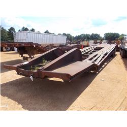 1973 LOWBOY TRAILER, - T/A, 38' LENGTH, 8' 6" WIDE, DOVETAIL, MANUAL RAMPS, 11R22.5 TIRES, SPOKE WHE