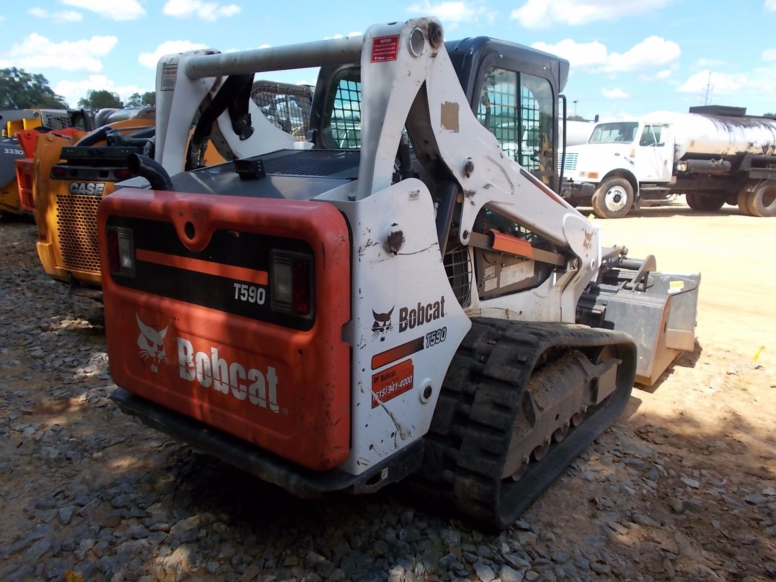 2016 BOBCAT T590 SKID STEER LOADER, VIN/SNALJU19641 CRAWLER, GRAPPLE BUCKET, GP BUCKET, ECAB