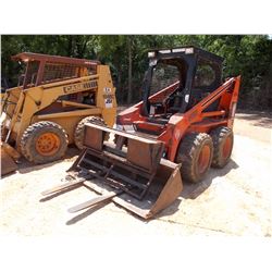 THOMAS 173HL SKID STEER LOADER, VIN/SN:LK000403 - WHEELED, GP BUCKET, FORKS, THOMAS GH108 BACKHOE AT