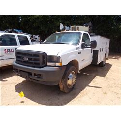 2003 FORD F550 MECHANIC TRUCK, VIN/SN:1FDA56PX3EC57416 - FORD POWER STROKE DIESEL, 5 SPD, 11' MAINTA