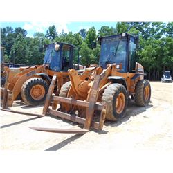 2008 CASE 521E WHEEL LOADER, VIN/SN:N8F206281 - WICKER LUMBER FORKS, ECAB W/AIR, 17.5-25 TIRES