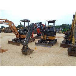 2014 JOHN DEERE 27D HYDRAULIC EXCAVATOR, VIN/SN:25911 - 4' STICK, 18" BUCKET, AUX HYD, BLADE, CANOPY