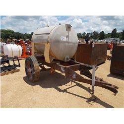 WATER TANK, - 500 GAL, MTD ON S/A TRAILER