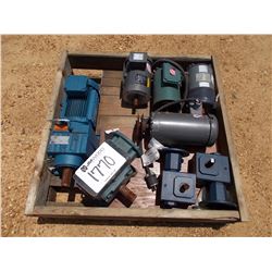 (5) MISC SIZE ELECTRIC MOTOR & (3) GEAR BOXES