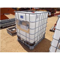 350 GALLON PLASTIC CONTAINER W/ METAL CAGE
