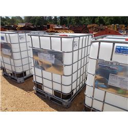 350 GALLON PLASTIC CONTAINER W/ METAL CAGE