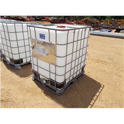 350 GALLON PLASTIC CONTAINER W/ METAL CAGE