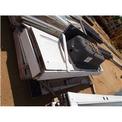 (6) WOOD DOORS, CAST IRON BATHTUB