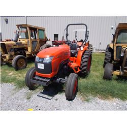 2013 KUBOTA L 4600F FARM TRACTOR, VIN/SN:10466 - 3 PTH, PTO, ROLL BAR, 14.9-24 TIRES, METER READING 