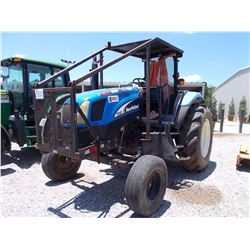 NEW HOLLAND TS110A FARM TRACTOR VIN/SN:6011858 - PTO, 3PTH, 3HYD REMOTES, CANOPY, 18.4-34 TIRES, MET