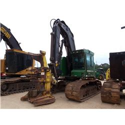 JOHN DEERE 753J TRACK FELLER BUNCHER, VIN/SN:158529 - 22" SAW HEAD, ECAB W/AIR, 36" TBG, METER READI
