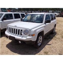 2013 JEEP PATRIOT, VIN/SN:1C4NJRBB5ED598592 GAS ENG, A/T, ODOMETER READING 55,756 MILES (COUNTY OWNE