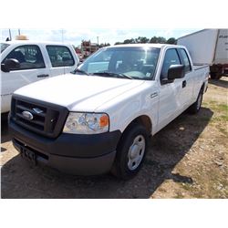 2008 FORD F150 PICKUP, VIN/SN:1FTPX12VX8FA48607 - EXTENDED CAB TRITON GAS ENGINE, A/T, ODOMETER READ