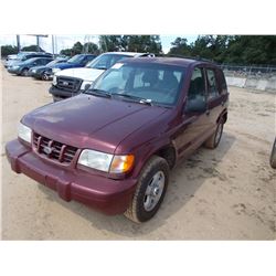 2001 KIA SPORTAGE VIN/SN:KNDJB723815051863 - GAS ENGINE, 5 SPD TRANS, ODOMETER READING 154,163 MILES